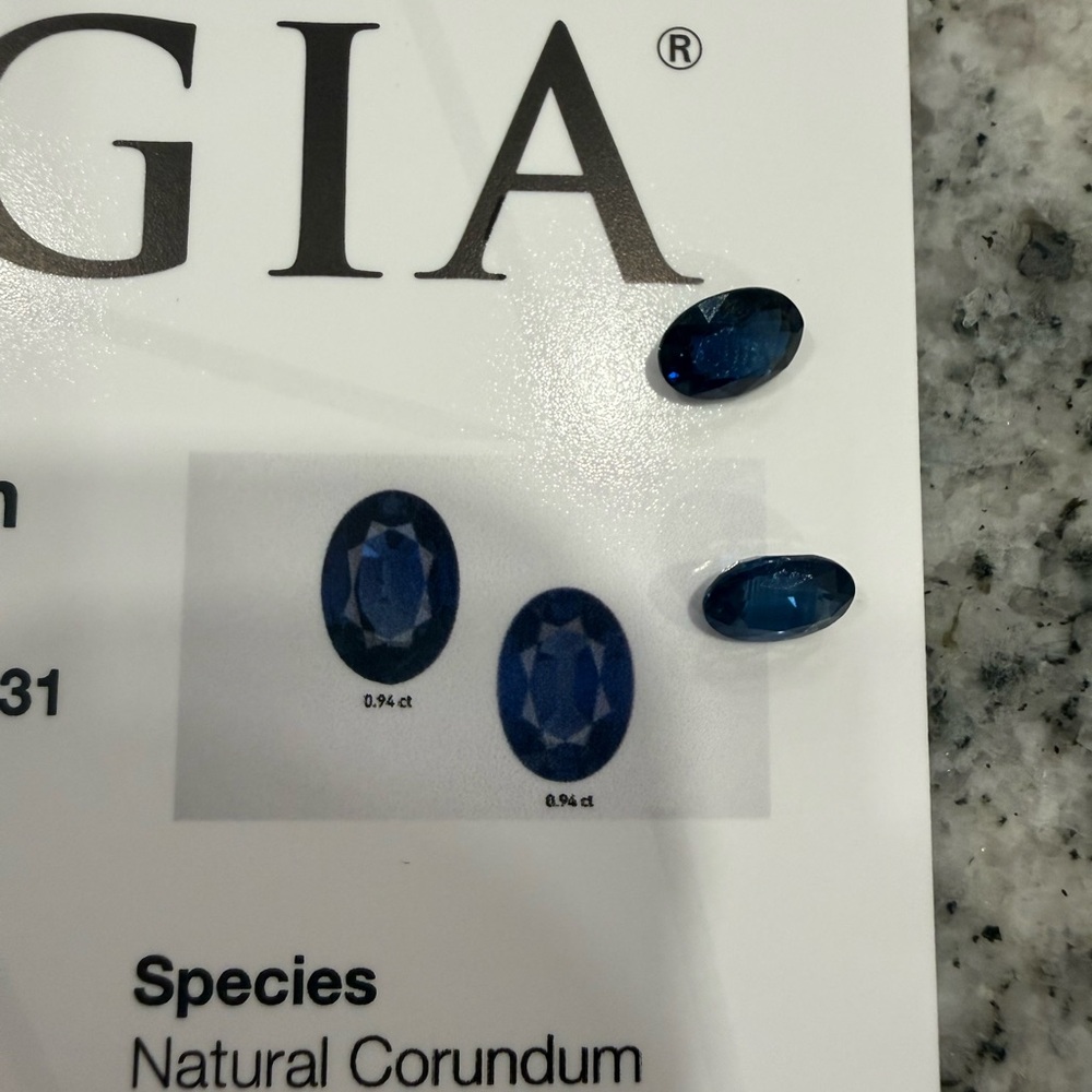 GIA Certified Pair Of Natural Blue Sapphire Gemstones 1.88 Carats